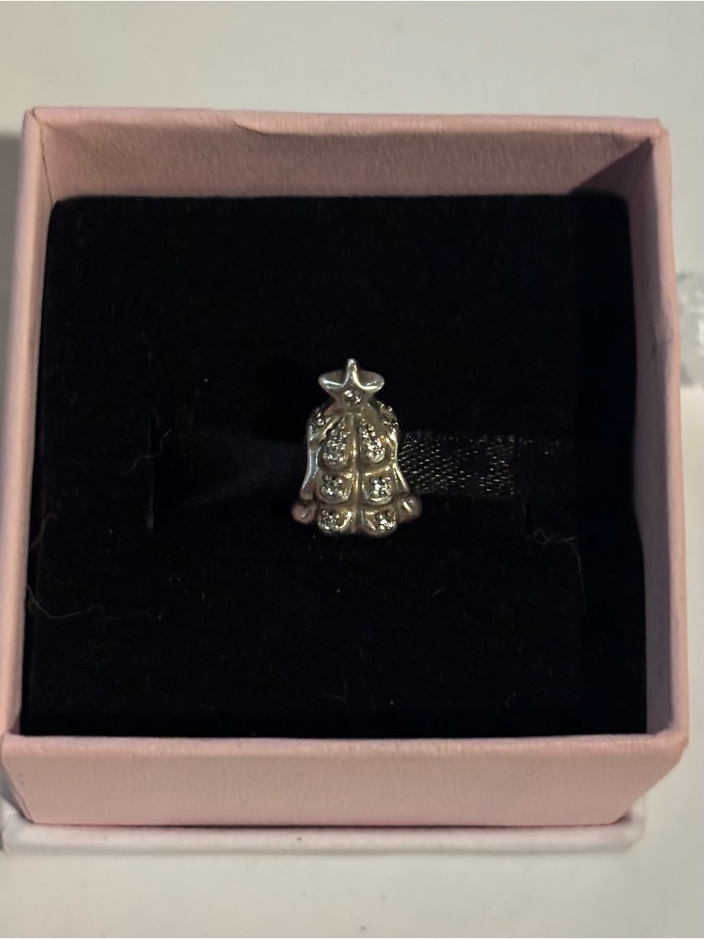 Authentic Retired Pandora Silver CZ Sparkling Christmas Tree Charm 791239CZ